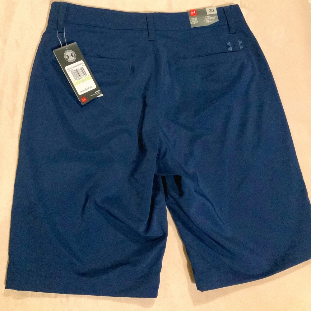 Under Armour Blue 30 Heat Gear  Shorts Golf Resort Preppy School Uniform Sporty